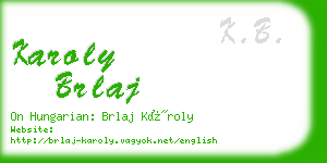 karoly brlaj business card